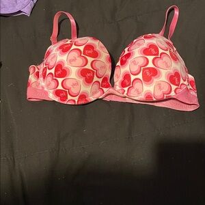 Juicy Couture Heart Patterned Bra in Pink and Red